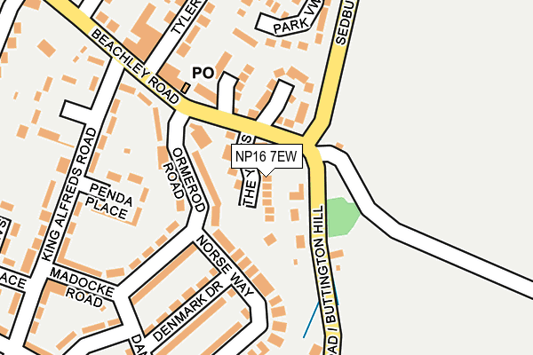 NP16 7EW map - OS OpenMap – Local (Ordnance Survey)