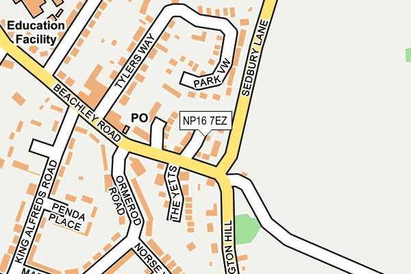 NP16 7EZ map - OS OpenMap – Local (Ordnance Survey)
