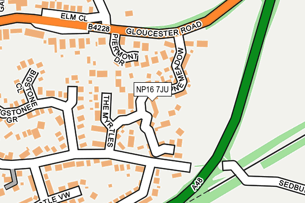 NP16 7JU map - OS OpenMap – Local (Ordnance Survey)