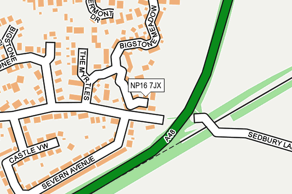 NP16 7JX map - OS OpenMap – Local (Ordnance Survey)
