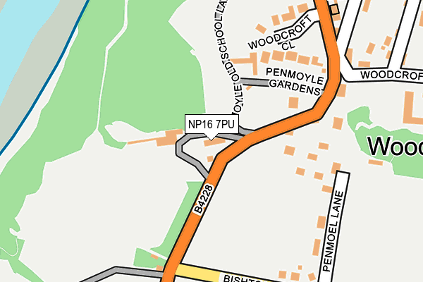 NP16 7PU map - OS OpenMap – Local (Ordnance Survey)