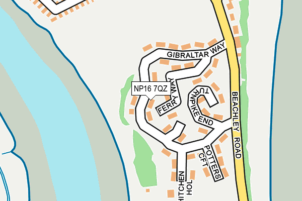 NP16 7QZ map - OS OpenMap – Local (Ordnance Survey)