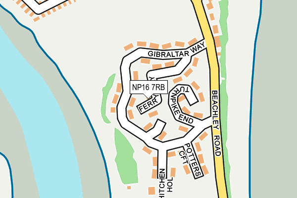 NP16 7RB map - OS OpenMap – Local (Ordnance Survey)