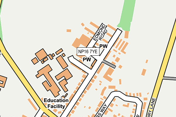 NP16 7YE map - OS OpenMap – Local (Ordnance Survey)