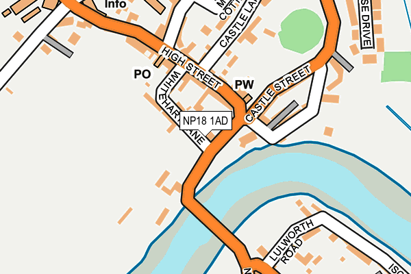 NP18 1AD map - OS OpenMap – Local (Ordnance Survey)