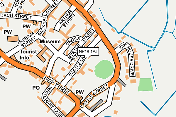 NP18 1AJ map - OS OpenMap – Local (Ordnance Survey)