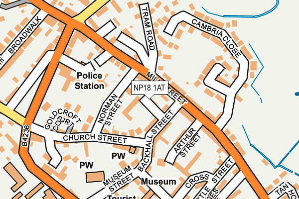 NP18 1AT map - OS OpenMap – Local (Ordnance Survey)