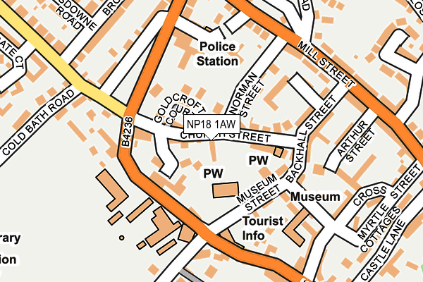 NP18 1AW map - OS OpenMap – Local (Ordnance Survey)