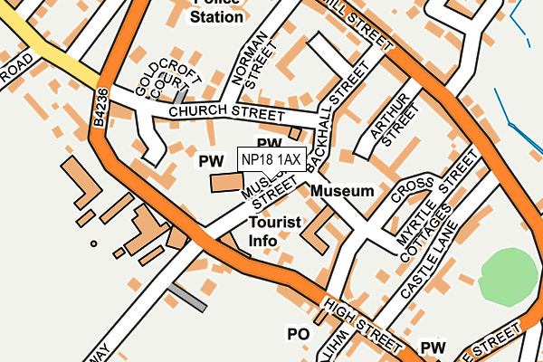 NP18 1AX map - OS OpenMap – Local (Ordnance Survey)