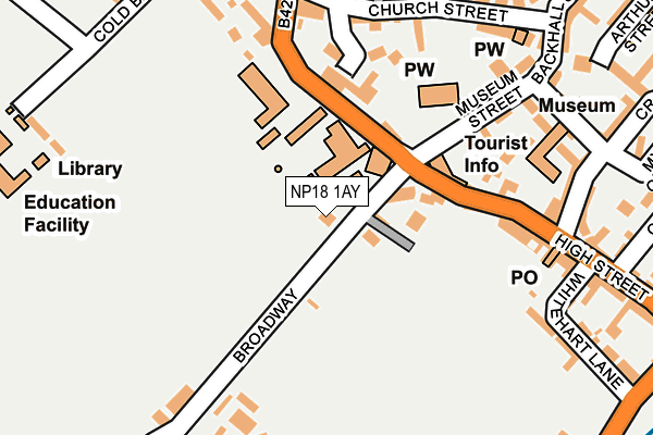 NP18 1AY map - OS OpenMap – Local (Ordnance Survey)