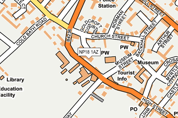 NP18 1AZ map - OS OpenMap – Local (Ordnance Survey)
