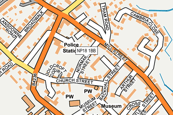 NP18 1BB map - OS OpenMap – Local (Ordnance Survey)