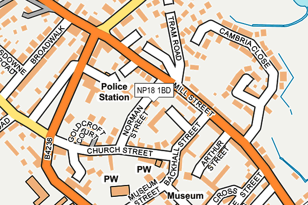 NP18 1BD map - OS OpenMap – Local (Ordnance Survey)