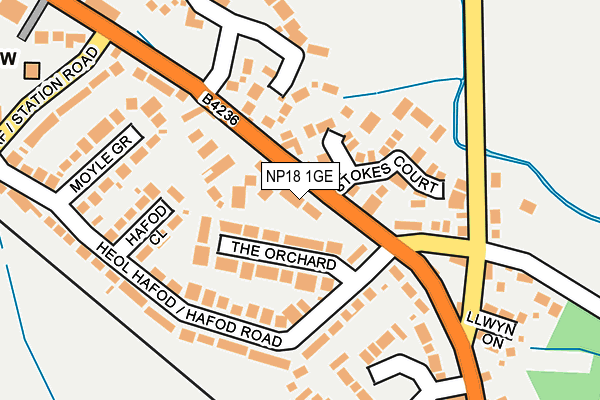 NP18 1GE map - OS OpenMap – Local (Ordnance Survey)