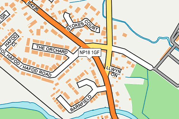 NP18 1GF map - OS OpenMap – Local (Ordnance Survey)