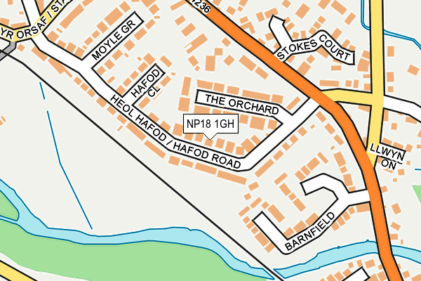 NP18 1GH map - OS OpenMap – Local (Ordnance Survey)