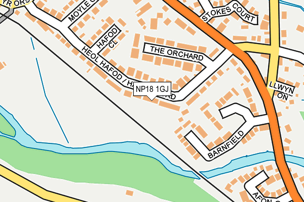 NP18 1GJ map - OS OpenMap – Local (Ordnance Survey)