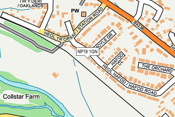 NP18 1GN map - OS OpenMap – Local (Ordnance Survey)