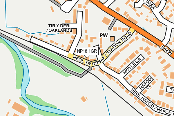 NP18 1GR map - OS OpenMap – Local (Ordnance Survey)