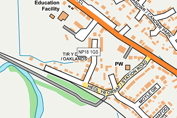 NP18 1GS map - OS OpenMap – Local (Ordnance Survey)