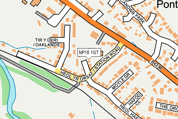 NP18 1GT map - OS OpenMap – Local (Ordnance Survey)