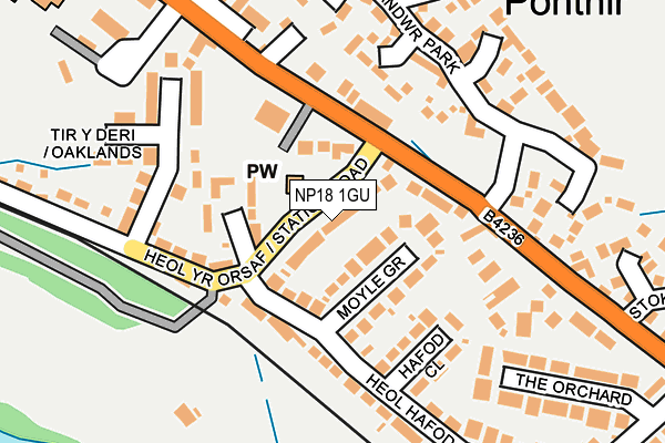 NP18 1GU map - OS OpenMap – Local (Ordnance Survey)