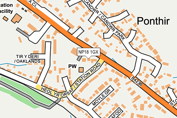 NP18 1GX map - OS OpenMap – Local (Ordnance Survey)