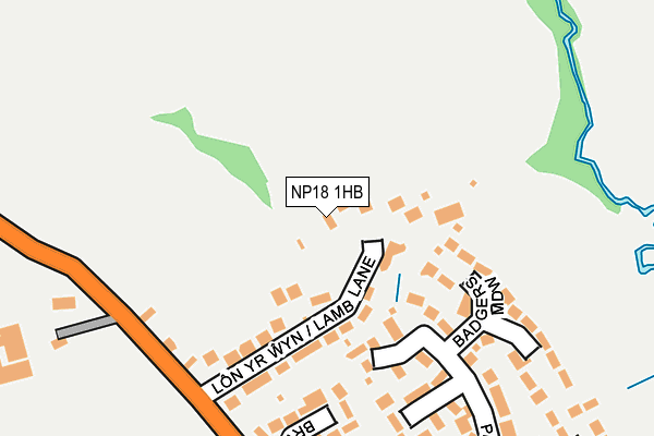 NP18 1HB map - OS OpenMap – Local (Ordnance Survey)