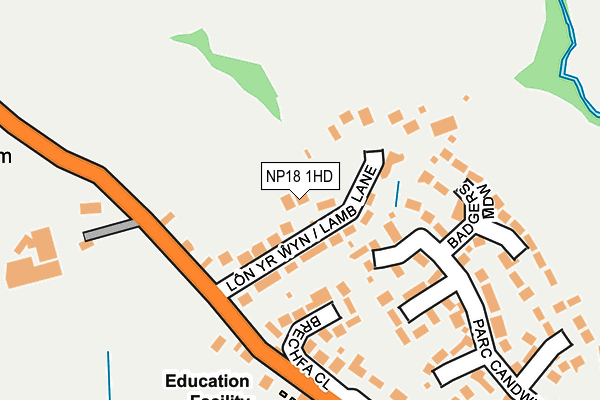 NP18 1HD map - OS OpenMap – Local (Ordnance Survey)