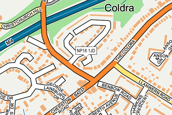 NP18 1JD map - OS OpenMap – Local (Ordnance Survey)