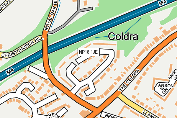 NP18 1JE map - OS OpenMap – Local (Ordnance Survey)