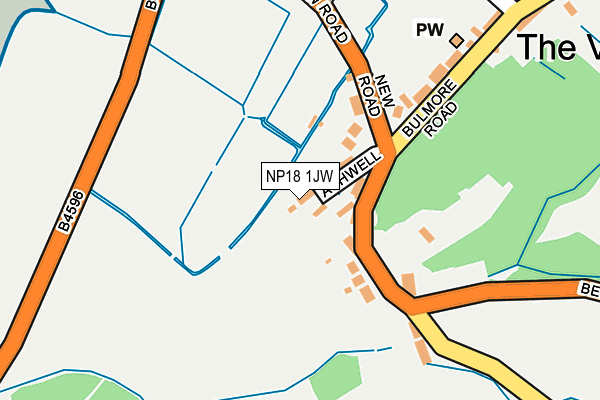 NP18 1JW map - OS OpenMap – Local (Ordnance Survey)