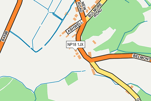 NP18 1JX map - OS OpenMap – Local (Ordnance Survey)