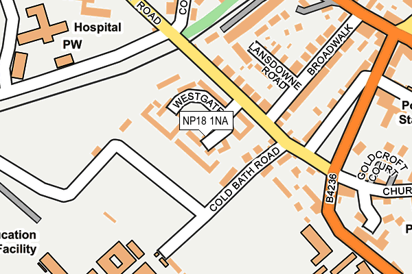 NP18 1NA map - OS OpenMap – Local (Ordnance Survey)