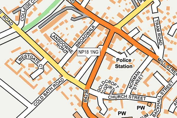 NP18 1NG map - OS OpenMap – Local (Ordnance Survey)
