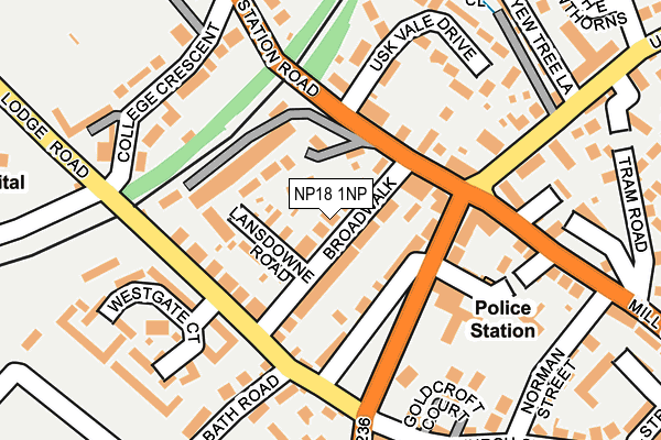 NP18 1NP map - OS OpenMap – Local (Ordnance Survey)