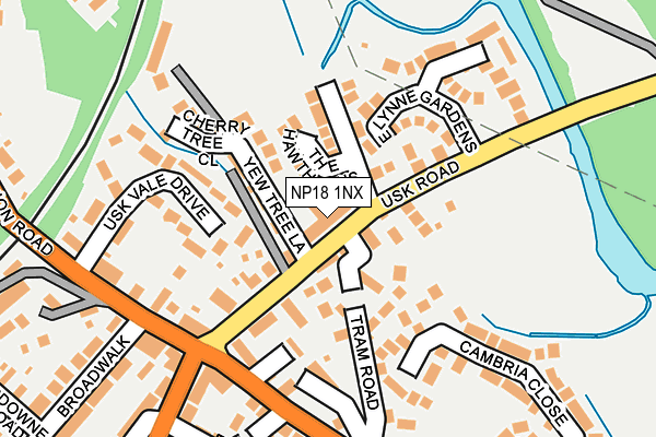 NP18 1NX map - OS OpenMap – Local (Ordnance Survey)