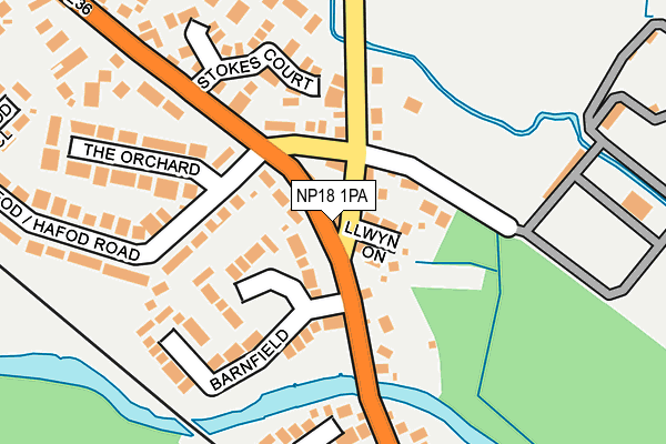 NP18 1PA map - OS OpenMap – Local (Ordnance Survey)