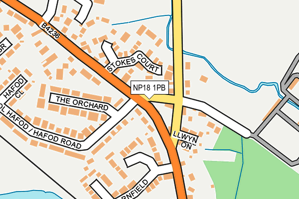 NP18 1PB map - OS OpenMap – Local (Ordnance Survey)