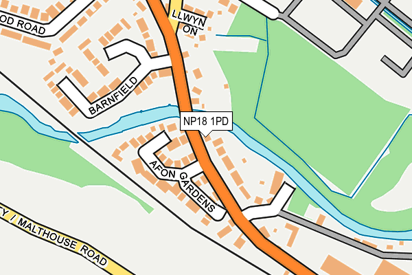 NP18 1PD map - OS OpenMap – Local (Ordnance Survey)