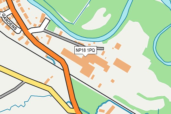 NP18 1PQ map - OS OpenMap – Local (Ordnance Survey)