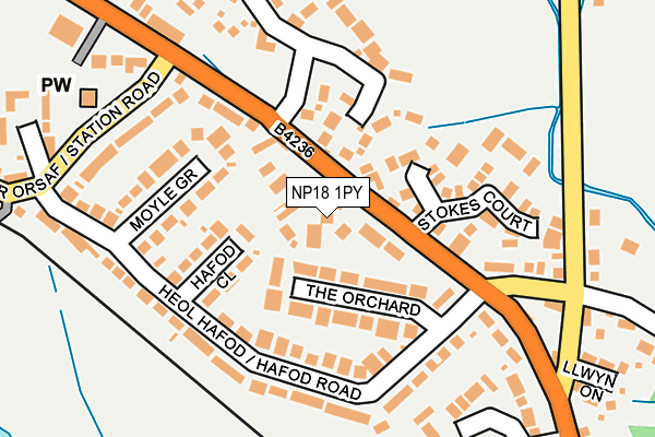 NP18 1PY map - OS OpenMap – Local (Ordnance Survey)