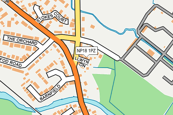 NP18 1PZ map - OS OpenMap – Local (Ordnance Survey)