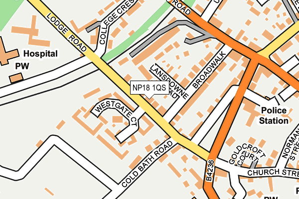 NP18 1QS map - OS OpenMap – Local (Ordnance Survey)