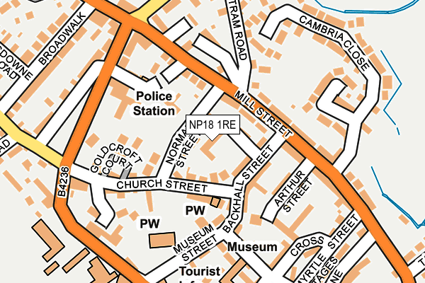 NP18 1RE map - OS OpenMap – Local (Ordnance Survey)