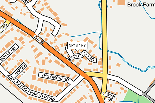 NP18 1RY map - OS OpenMap – Local (Ordnance Survey)