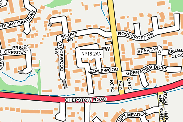 NP18 2AN map - OS OpenMap – Local (Ordnance Survey)