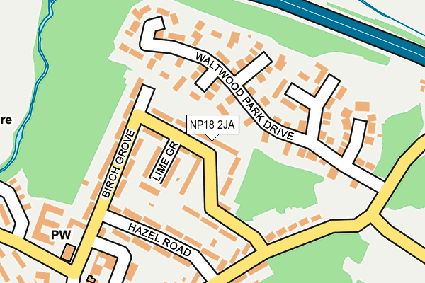 NP18 2JA map - OS OpenMap – Local (Ordnance Survey)