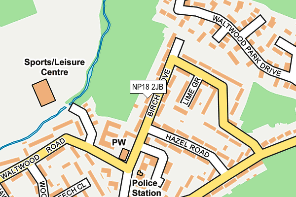 NP18 2JB map - OS OpenMap – Local (Ordnance Survey)