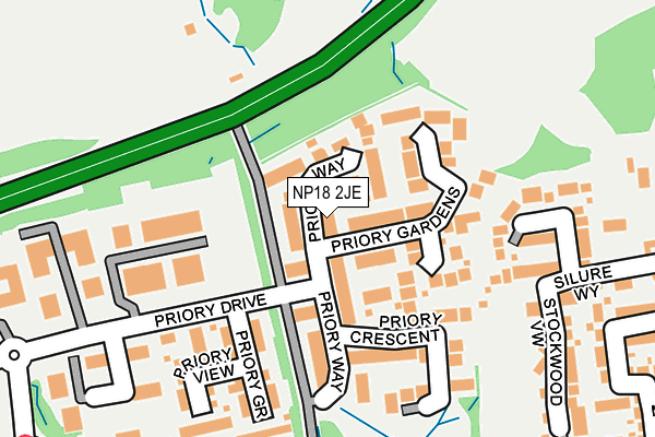 NP18 2JE map - OS OpenMap – Local (Ordnance Survey)